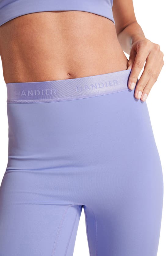 Shop Bandier Sport Logo Slit Flare Leggings In Jacaranda