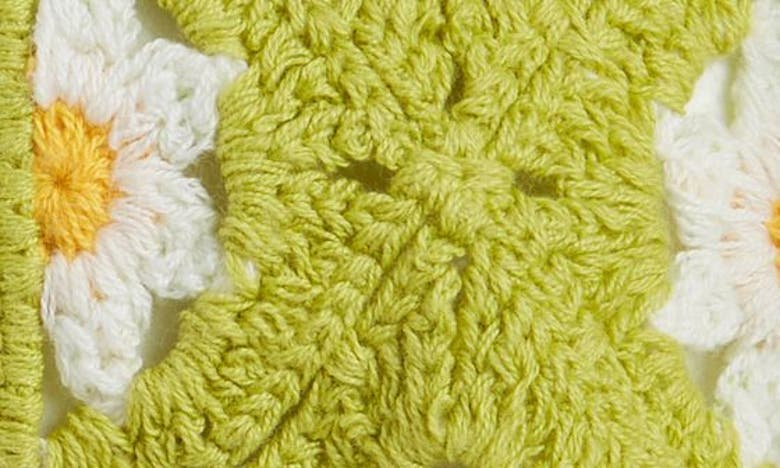 Shop Bp. Crochet Daisy Headscarf In Green- White