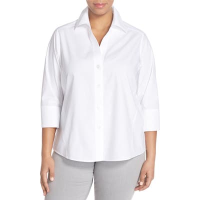 Plus Size Foxcroft Paityn Non-Iron Cotton Shirt