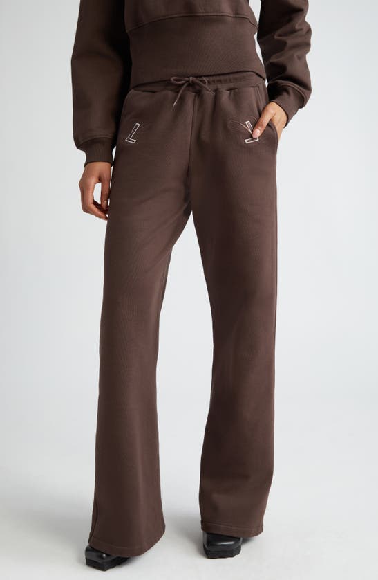 Shop Luar Window Logo Cotton Sweatpants In Brown