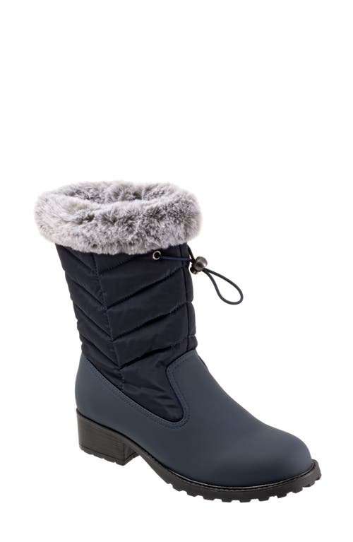 Trotters Bryce Faux Fur Trim Winter Boot Navy at Nordstrom,