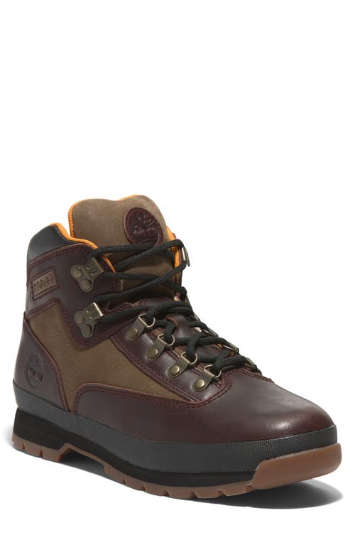 Shop Timberland Euro Hiker Boot In Burgundy Full Grain