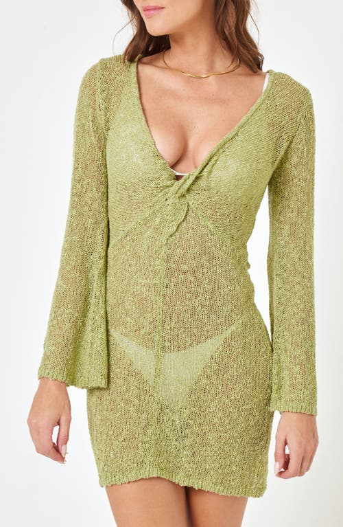 LSPACE Palisades Long Sleeve Sheer Cover-Up Minidress at Nordstrom,