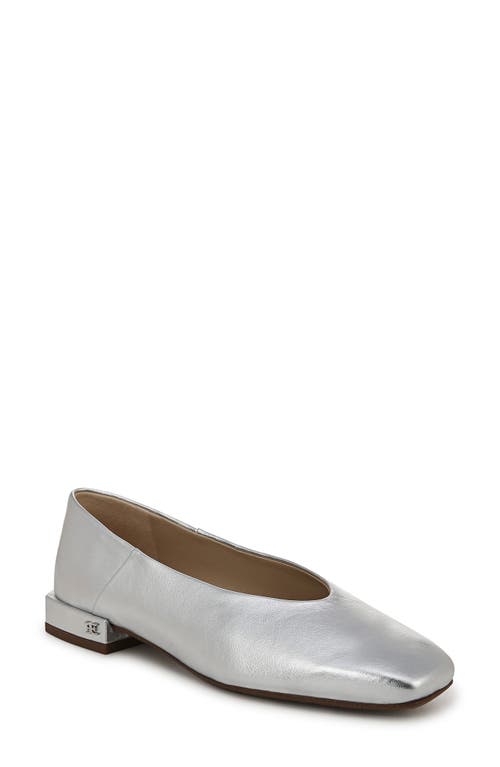 Shop Sam Edelman Kasey Square Toe Pump In Soft Silver