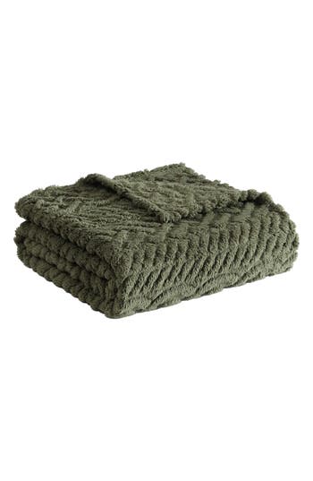 Nautica Declan Sherpa Reversible Throw Blanket In Green
