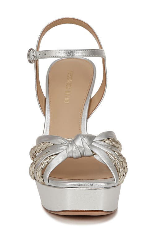 Veronica Beard Fletcher Metallic Ankle-strap Sandals In Silver/platinum
