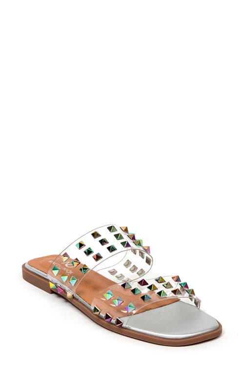 Ninety Union Bloom Slide Sandal In Silver Multi