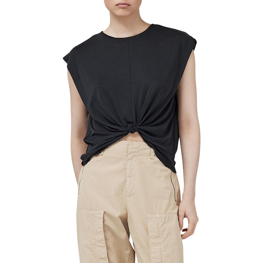 Shop Rag & Bone Jenna Knotted Muscle Tee In Black