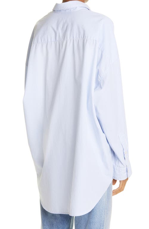 R13 Oversized Striped Cotton Oxford Shirt In Blue/white