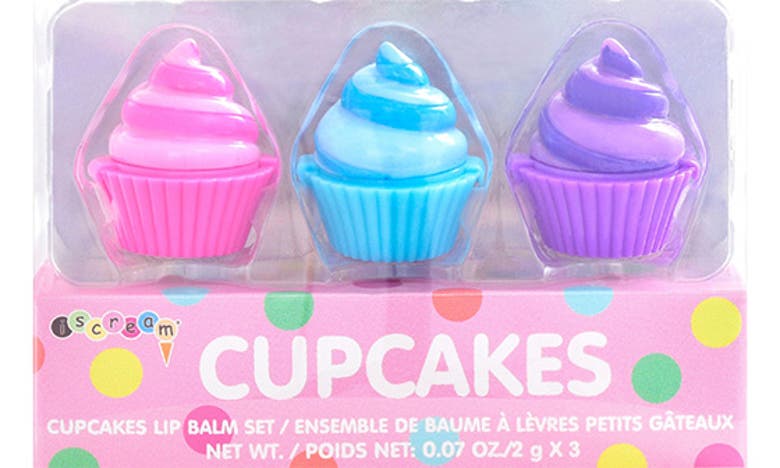 Shop Iscream Kids' Assorted 3-pack Cupcake Lip Balms In Multi