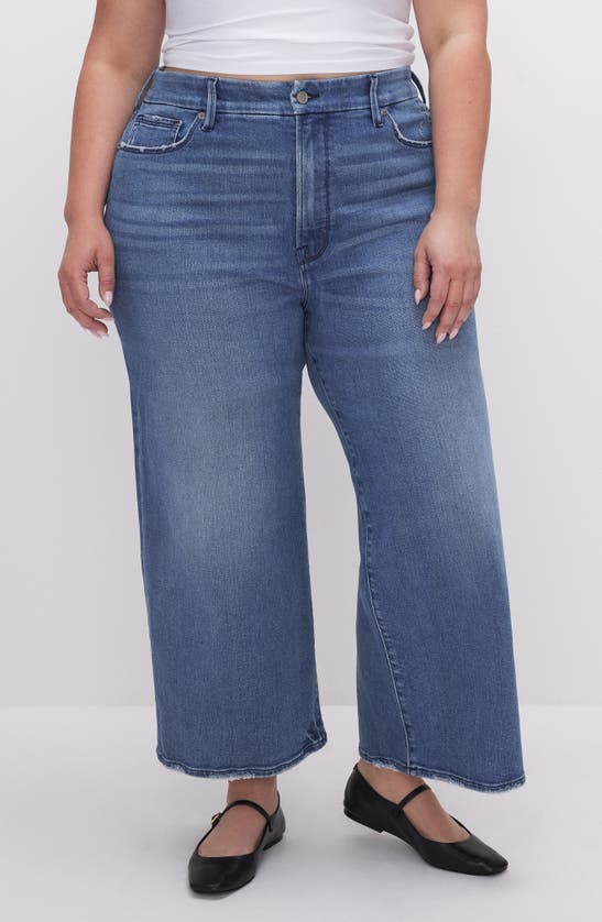 GOOD AMERICAN GOOD AMERICAN GOOD WAIST CROP PALAZZO JEANS