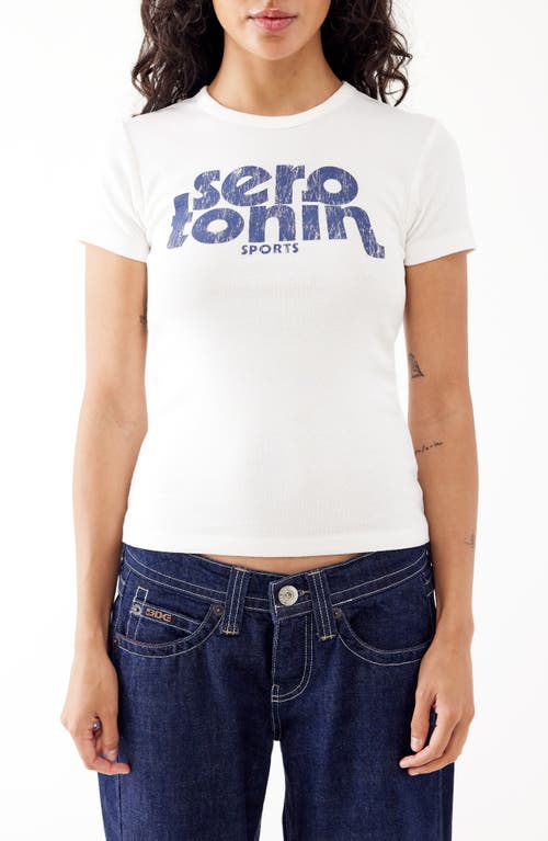 Shop Bdg Urban Outfitters Serotonin Cotton Graphic Baby Tee In White