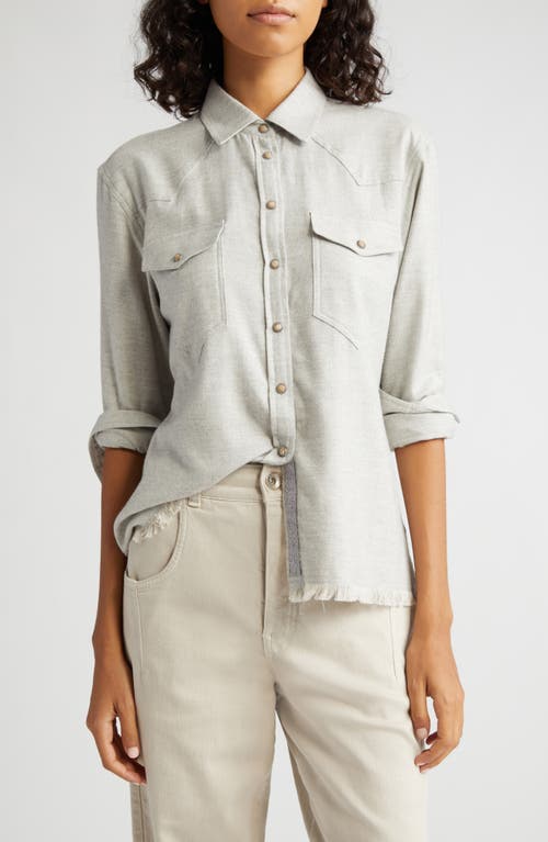 Eleventy Patch Pocket Cotton Twill Button-Up Shirt Grigio Chiaro Melange at Nordstrom, Us