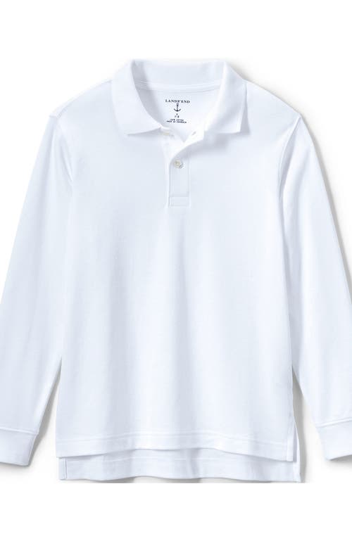 Shop Lands' End School Uniform Kids Long Sleeve Interlock Polo Shirt In White