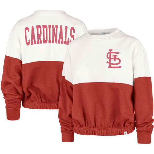 Women's '47 White/Red St. Louis Cardinals Take Two Bonita Pullover Sweatshirt