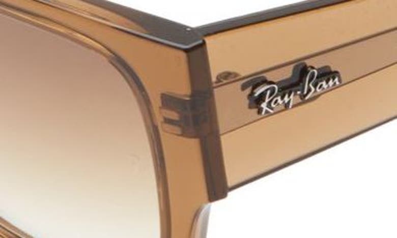 Shop Ray Ban Ray-ban Carlos 56mm Polarized Rectangular Sunglasses In Dark Brown