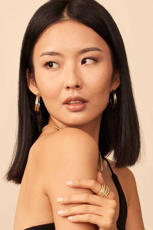 Oradina 14k Yellow Gold Hudson Large Hoops In Yellow Gold