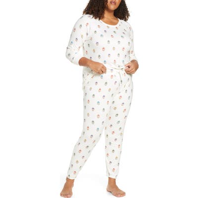 Plus Size Pj Salvage Just Peachy Jersey Pajamas, Beige