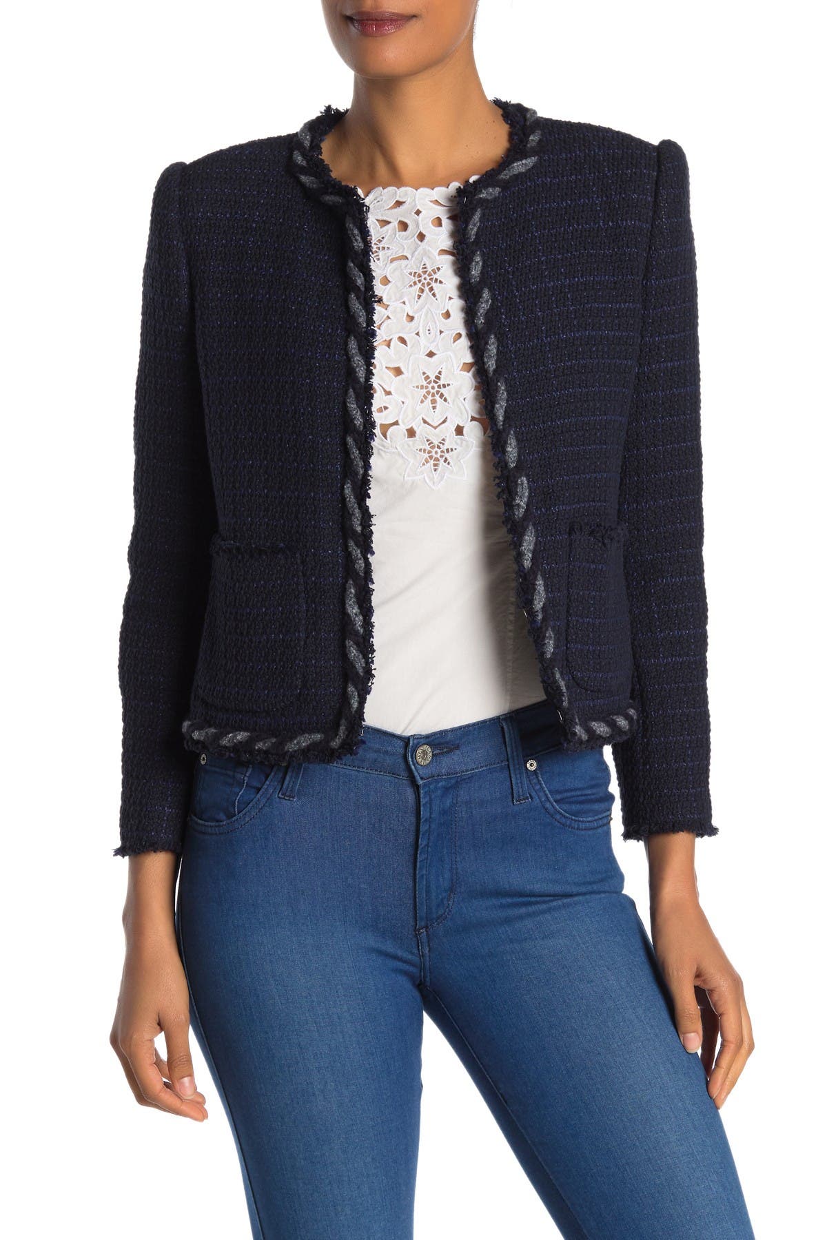 rebecca taylor braided tweed jacket