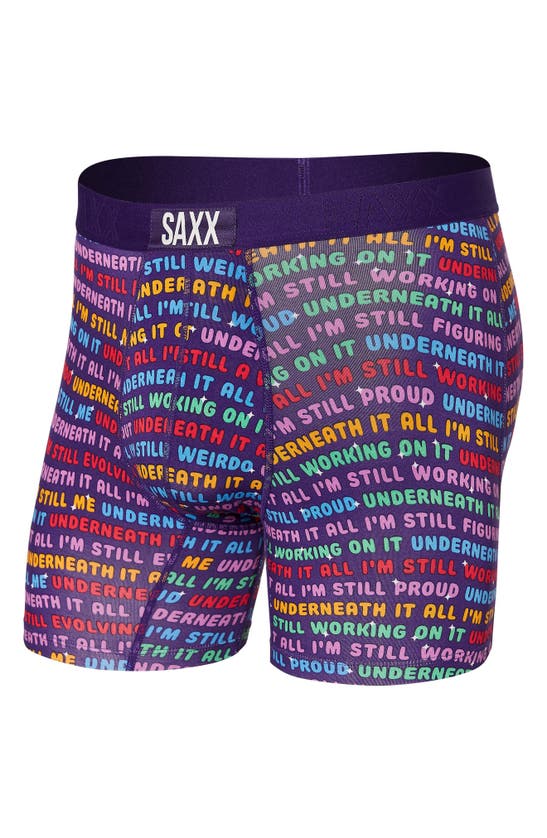 Saxx Vibe Super Soft Slim Fit Boxer Briefs In Underneath It All- Multi