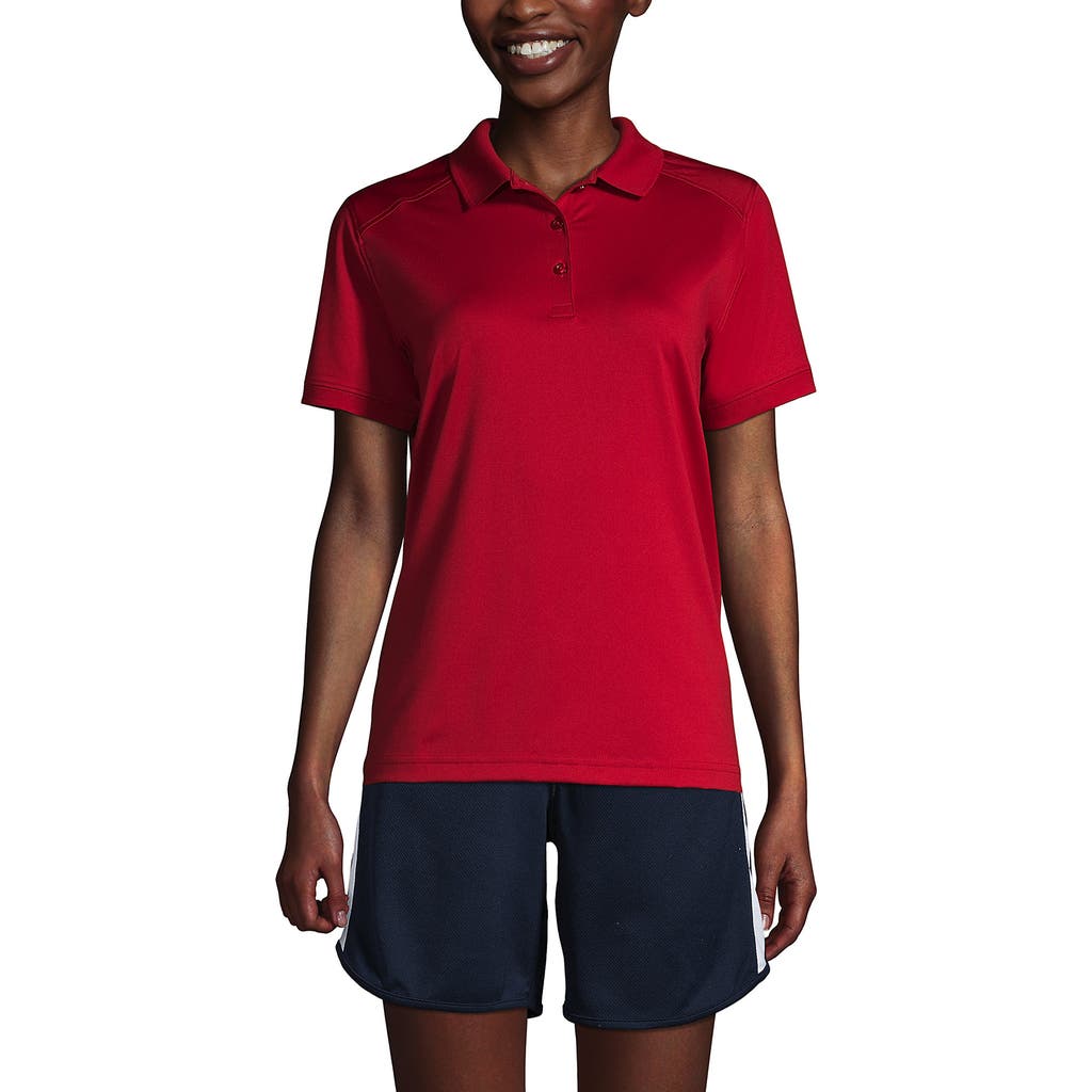 Lands' End School Uniform Young Short Sleeve Rapid Dry Polo Shirt In Red