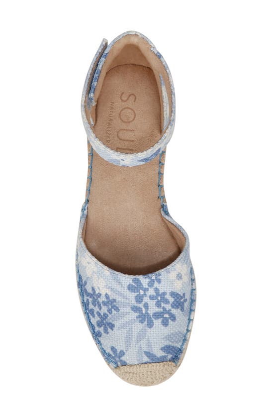 Shop Soul Naturalizer Wren Ankle Strap Espadrille Platform Sandal In Bluebell Fabric