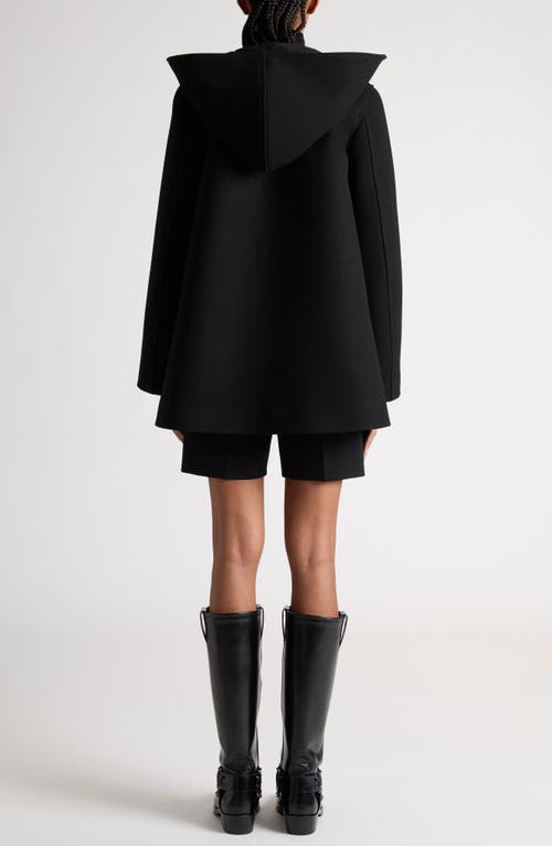 Shop Valentino Garavani Embellished Compact Virgin Wool Coat In Nero