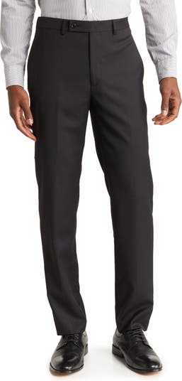 Black Slim Fit Flat Front Dress Pants – Flex Suits