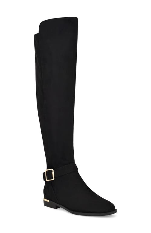 Nine West Andone Over the Knee Boot in Black Suede 