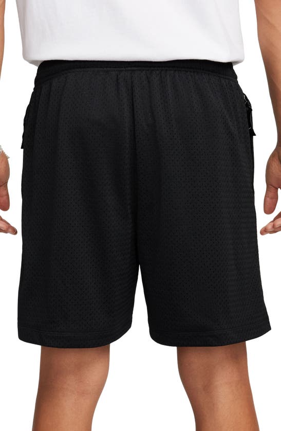 Shop Nike Solo Swoosh Mesh Athletic Shorts In Black/ White