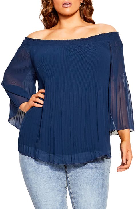 FUSION LONG SLEEVE PLEATED BLOUSE