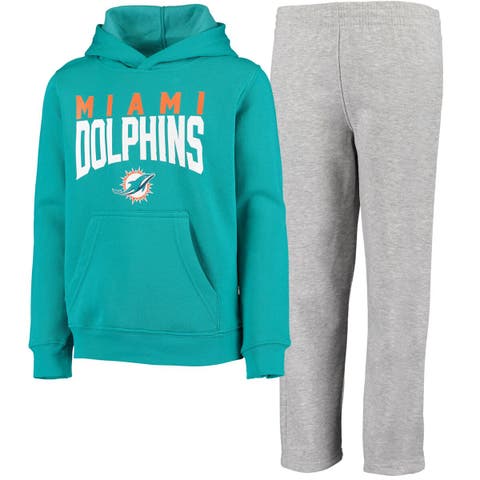 Youth Aqua/Orange Miami Dolphins Poster Board Full-Zip Hoodie