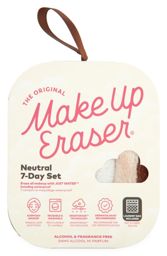 THE ORIGINAL MAKEUP ERASER THE ORIGINAL MAKEUP ERASER NEUTRAL 7-DAY MAKEUP ERASER SET WITH LAUNDRY BAG