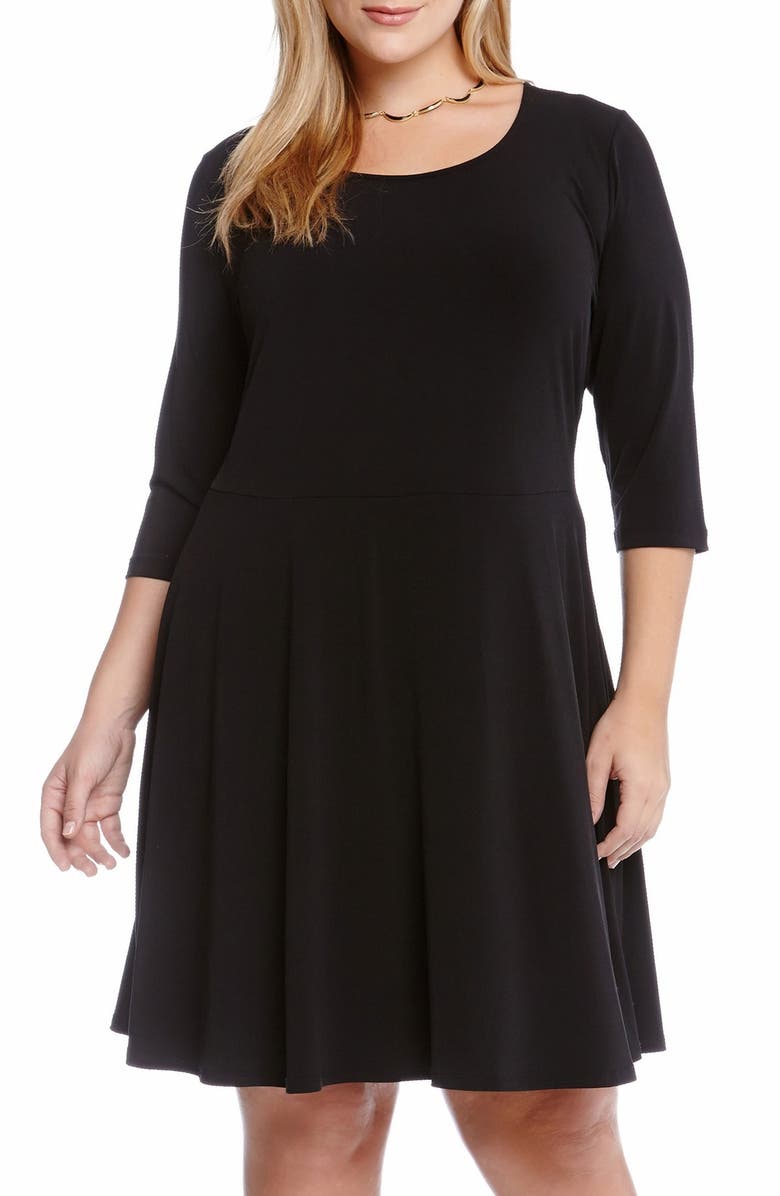 Karen Kane Keyhole Back Flared A-Line Jersey Dress (Plus Size) | Nordstrom
