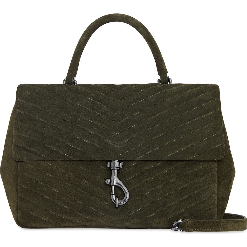 REBECCA MINKOFF REBECCA MINKOFF LARGE EDIE CHEVRON QUILTED LEATHER TOP HANDLE SHOULDER BAG