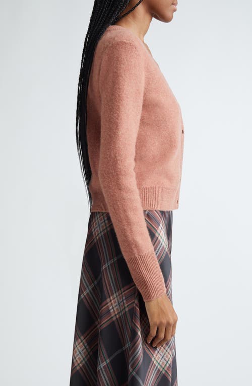 Shop Vince Boiled Cashmere Cardigan In Heather Vintage Rose