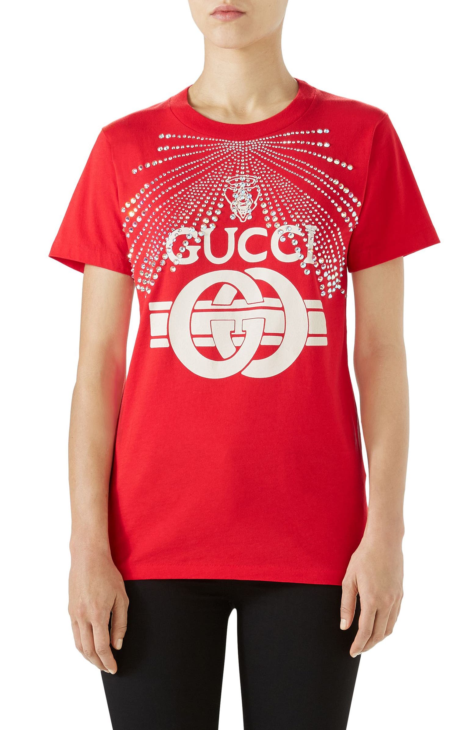 Gucci Embellished Logo Tee | Nordstrom