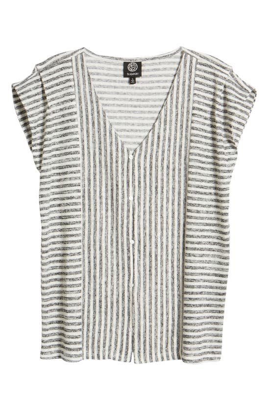 BOBEAU CATY BUTTON FRONT T-SHIRT