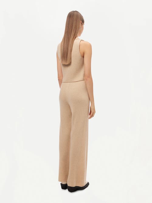 Gobi Mongolian Cashmere Organic Color Cashmere Crop Top In Beige