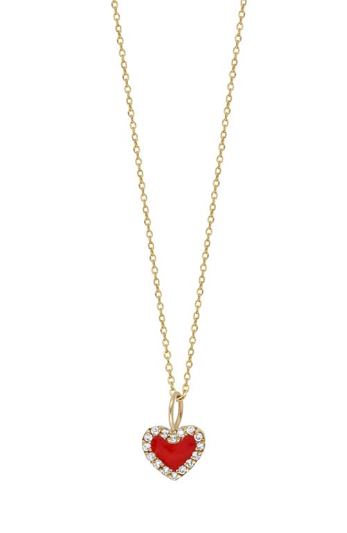Chelsea Diamond Heart Pendant Necklace in 18K Yellow Gold