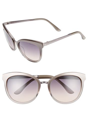 Tom Ford 'emma' 56mm Retro Sunglasses In Gray