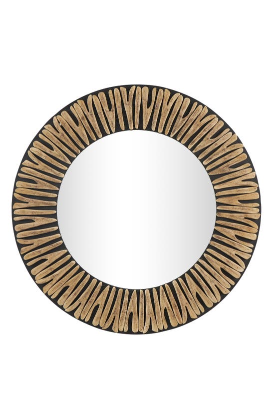 Vivian Lune Home Circle Wood Wall Mirror In Gold