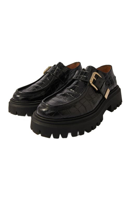 Shop Maje Chunky Leather Derbies In Black