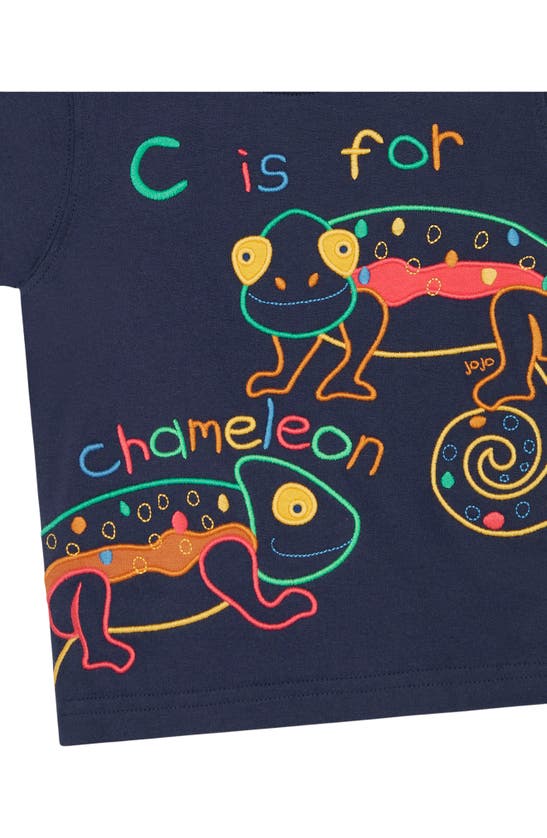 JOJO MAMAN BÉBÉ JOJO MAMAN BEBE CHAMELEON EMBROIDERED T-SHIRT & SHORTS SET
