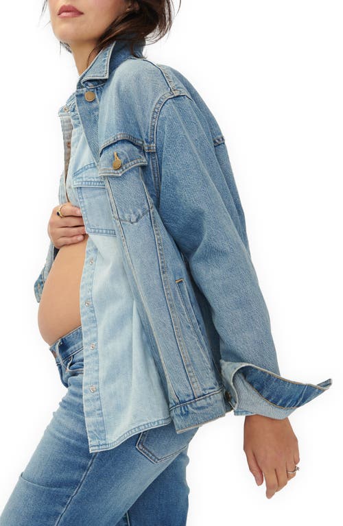 The Classic Maternity Denim Jacket in Light Wash
