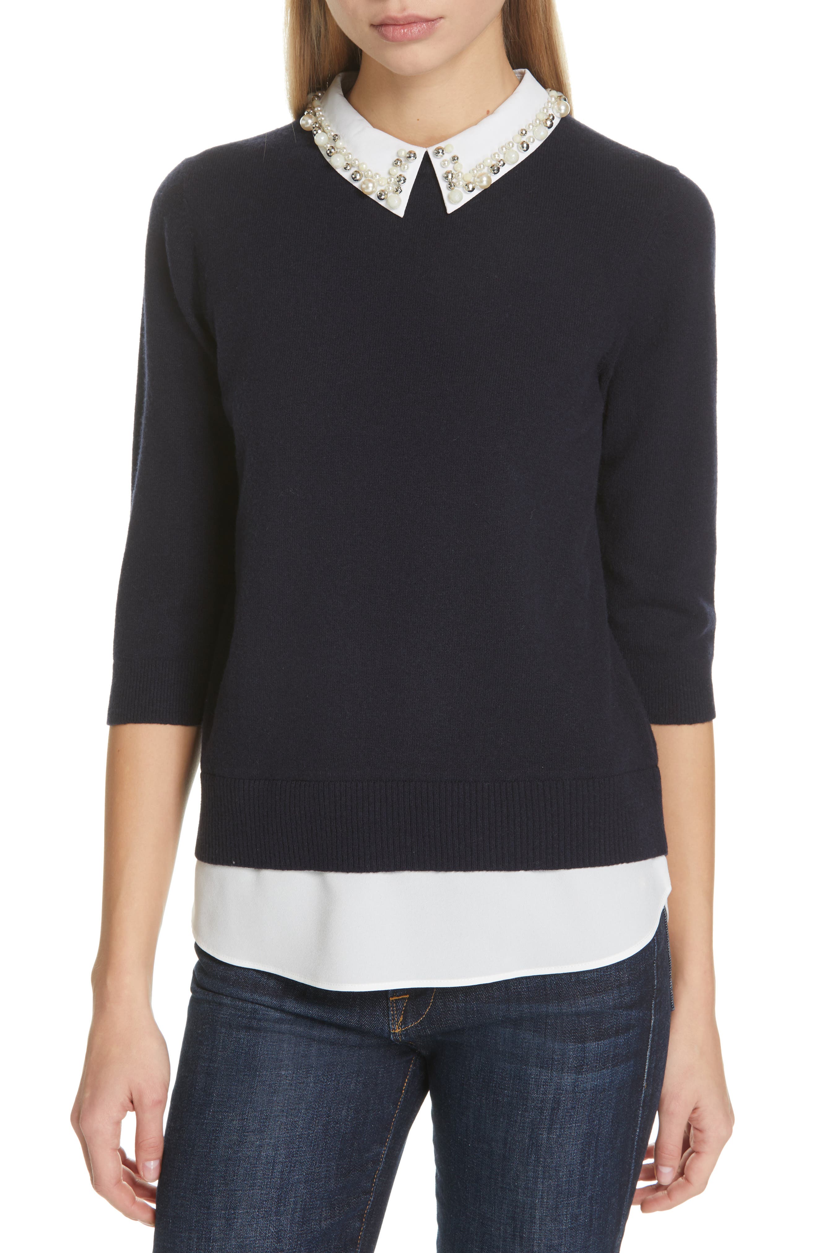 ted baker embellished collar jumper