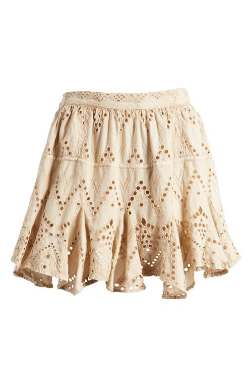 Free People Serenity Eyelet Mini Skort in Tea