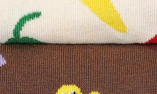 Happy Socks X Nyt Cooking Hothead & Funguy Socks Gift Set In Beige/brown