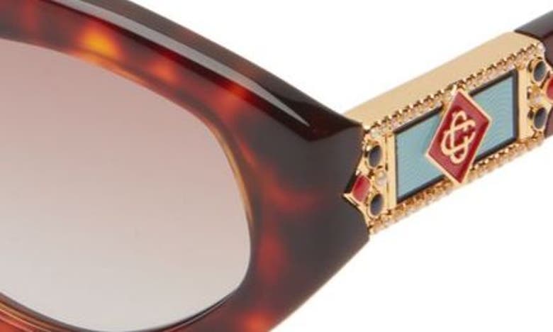 Shop Casablanca Oval Logo Plaque Sunglasses In Brown