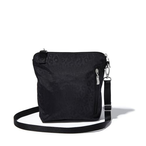 Baggallini Modern Pocket Crossbody Bag In Black Cheetah Emboss